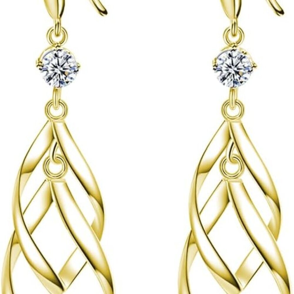 Linear Swirl Wire Earrings For Women dangling Boho Dangle Drop